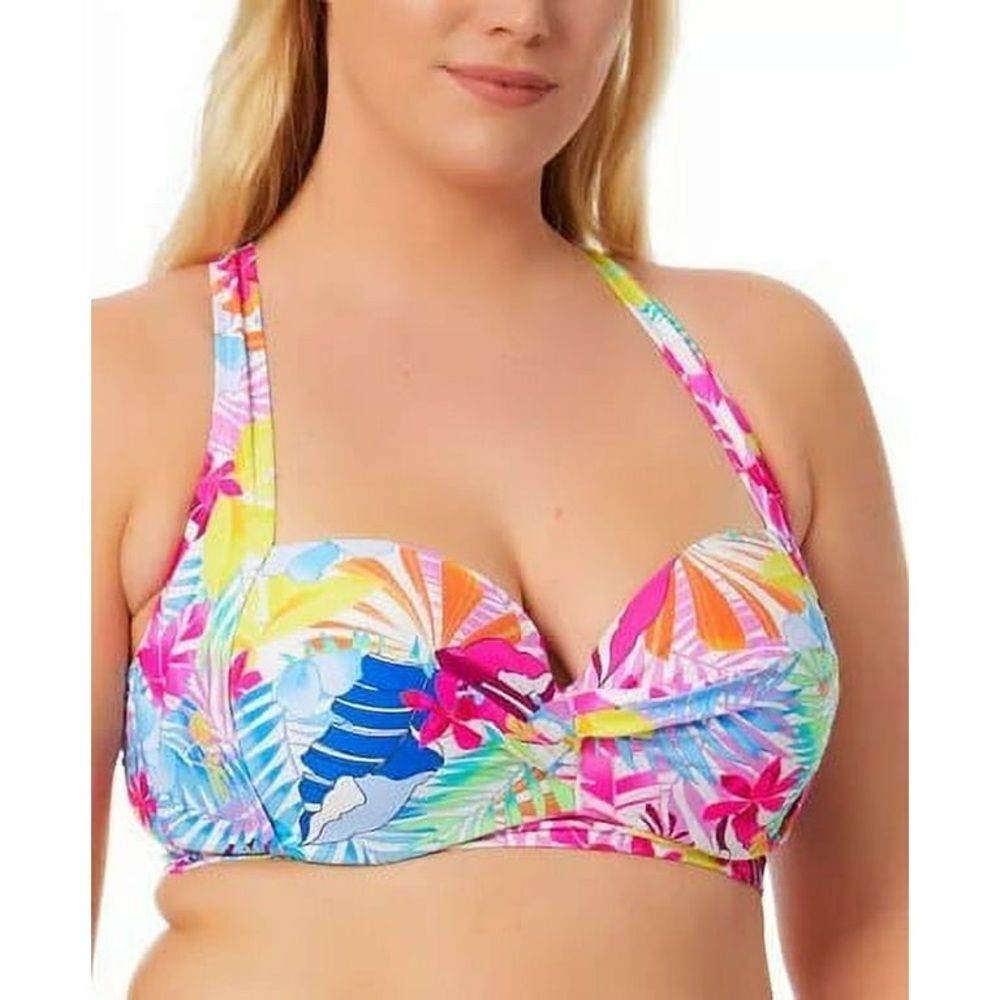 NWOT California Waves | HIBISCUS PARADISE Tropical Bikini Top‎ 3 (22/24)
